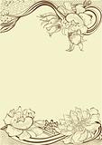 Template for decorative floral card 