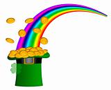 Saint Patricks Day Hat of Gold with Rainbow