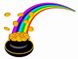 Saint Patricks Day Pot of Gold with Rainbow