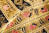 Gold embroidered pattern. Ukrainian ethnic ornament