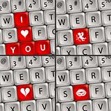 Computer Keyboard with Love Icon