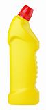 Yellow plastic bottle of detergent