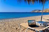 Beach with laptop