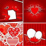 Valentine heart pattern and background, vector