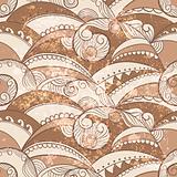 vector seamless pattern with ethnic sea ornament