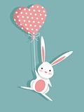 Valentine card with a cute bunny