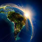 Main air routes in South America