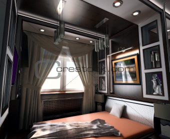 Image of Modern interior of a bedroom