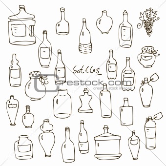 Bottles vector set