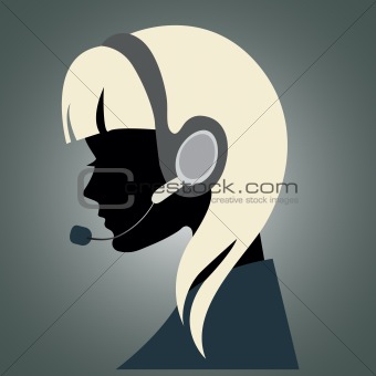 Girl with headset