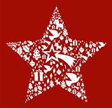 Christmas icon set in star shape