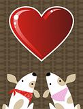 Valentines dog love background