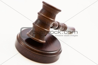 wooden judge gavel and wooden stand