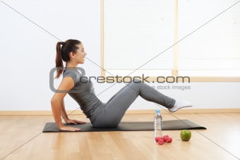 girl doing sport exercises