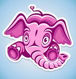 Cartoon pink elephant