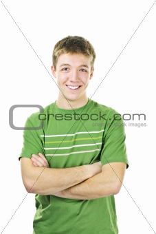 Happy young man with crossed arms
