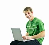 Young man with laptop computer