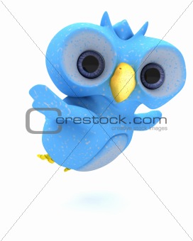 Cute Blue Bird Character
