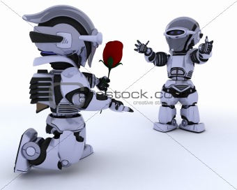 robot with romantic gift