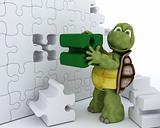 Tortoise with jigsaw puzzle