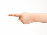 Childs index finger pointing - showing direction