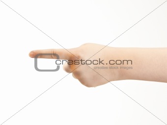 Childs index finger pointing - showing direction