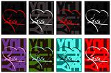 Love and heart - typography design for cards