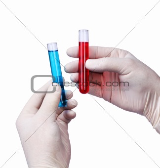 Examining liquids in test tubes