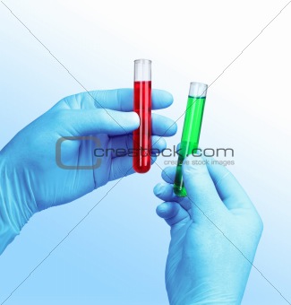 Examining liquids in test tubes