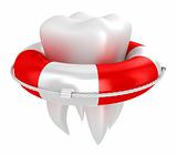 Tooth with lifebuoy