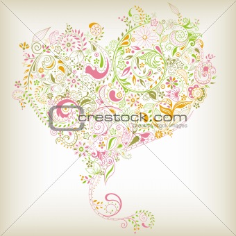 Abstract Floral Heart