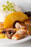 chicken curry with pineapple and rice 