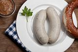 pair of bavarian white sausages 