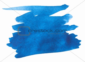 Blue watercolor paint stroke