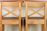Wooden Bar Stool and kitchen counter