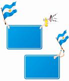 Argentina Sport Message Frame with Flag. Set of Two