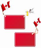 Canada Sport Message Frame with Flag. Set of Two