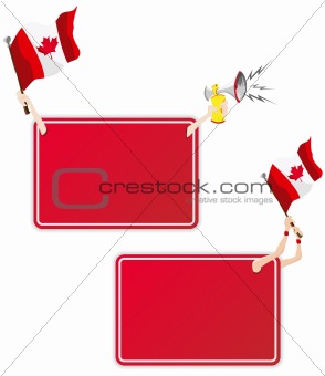 Canada Sport Message Frame with Flag. Set of Two