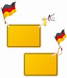 German Sport Message Frame with Flag. Set of Two