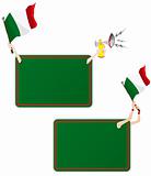 Italy Sport Message Frame with Flag. Set of Two
