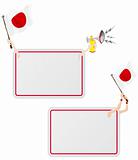 Japan Sport Message Frame with Flag. Set of Two
