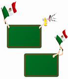 Mexico Sport Message Frame with Flag. Set of Two