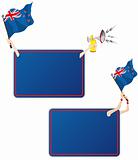 New Zealand Sport Message Frame with Flag. Set of Two