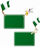 Nigeria Sport Message Frame with Flag. Set of Two