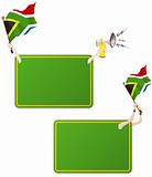 South Africa Sport Message Frame with Flag. Set of Two