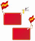 Spain Sport Message Frame with Flag. Set of Two