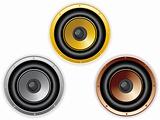 Round Isolated Sound Speaker. Set of 3 colors