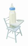 Baby Bottle in a High Chair