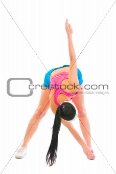 Fitness girl making exercises