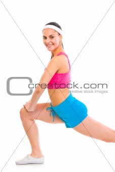 Fitness female making exercises